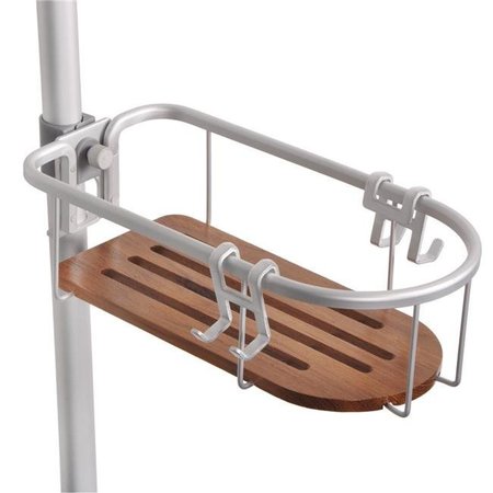 UTOPIA ALLEY Utopia Alley Tia Rustproof Corner Tension Shower Caddy  Teak Shelves PC5TK